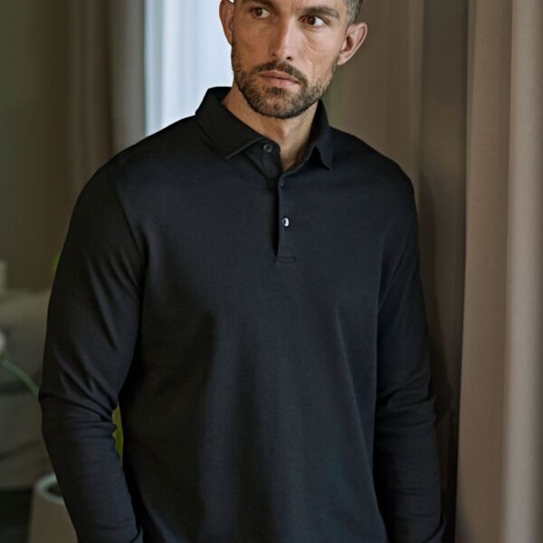 Pima Cotton Long Sleeve Polo Thumbnail